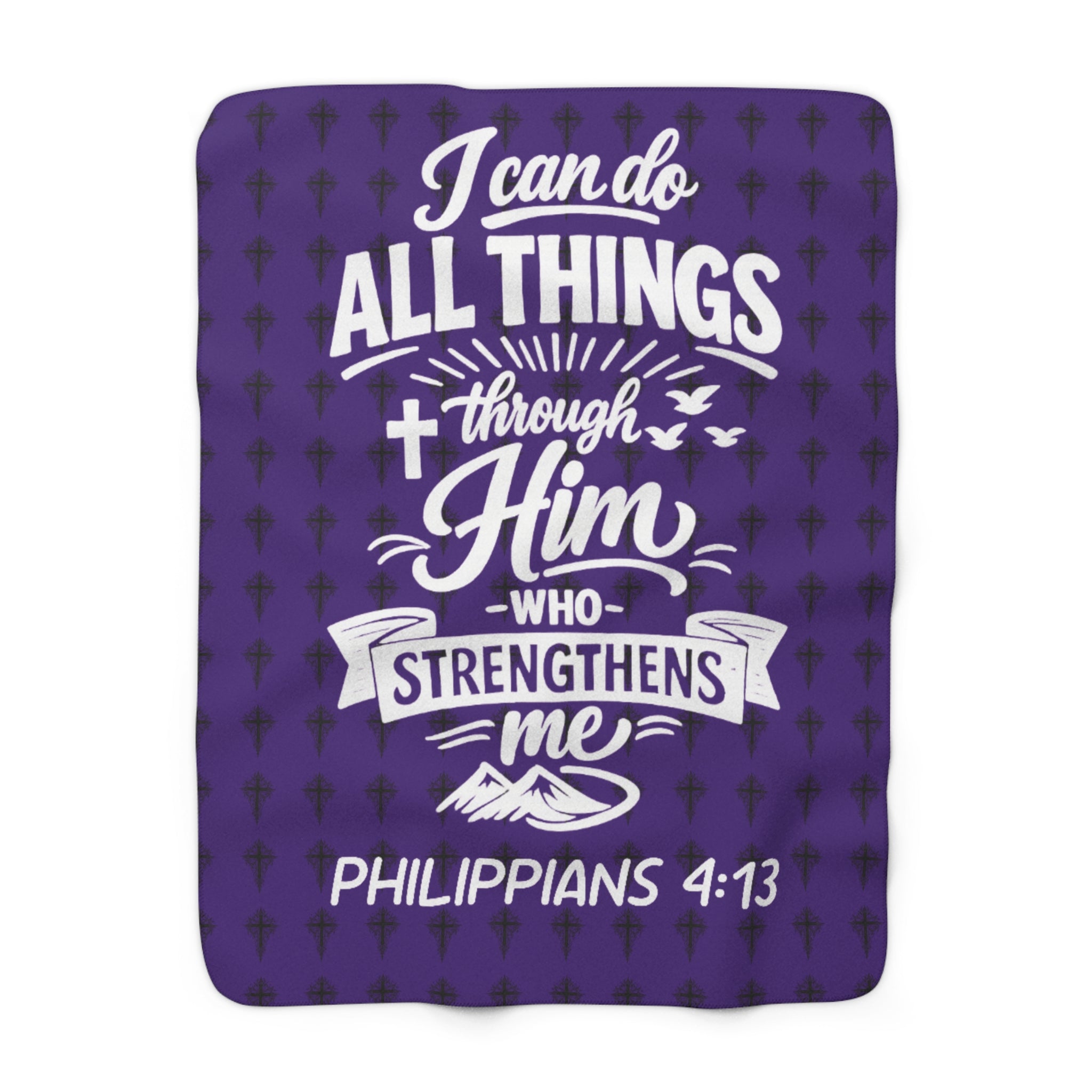 'Philippians 4:13' Sherpa Blanket