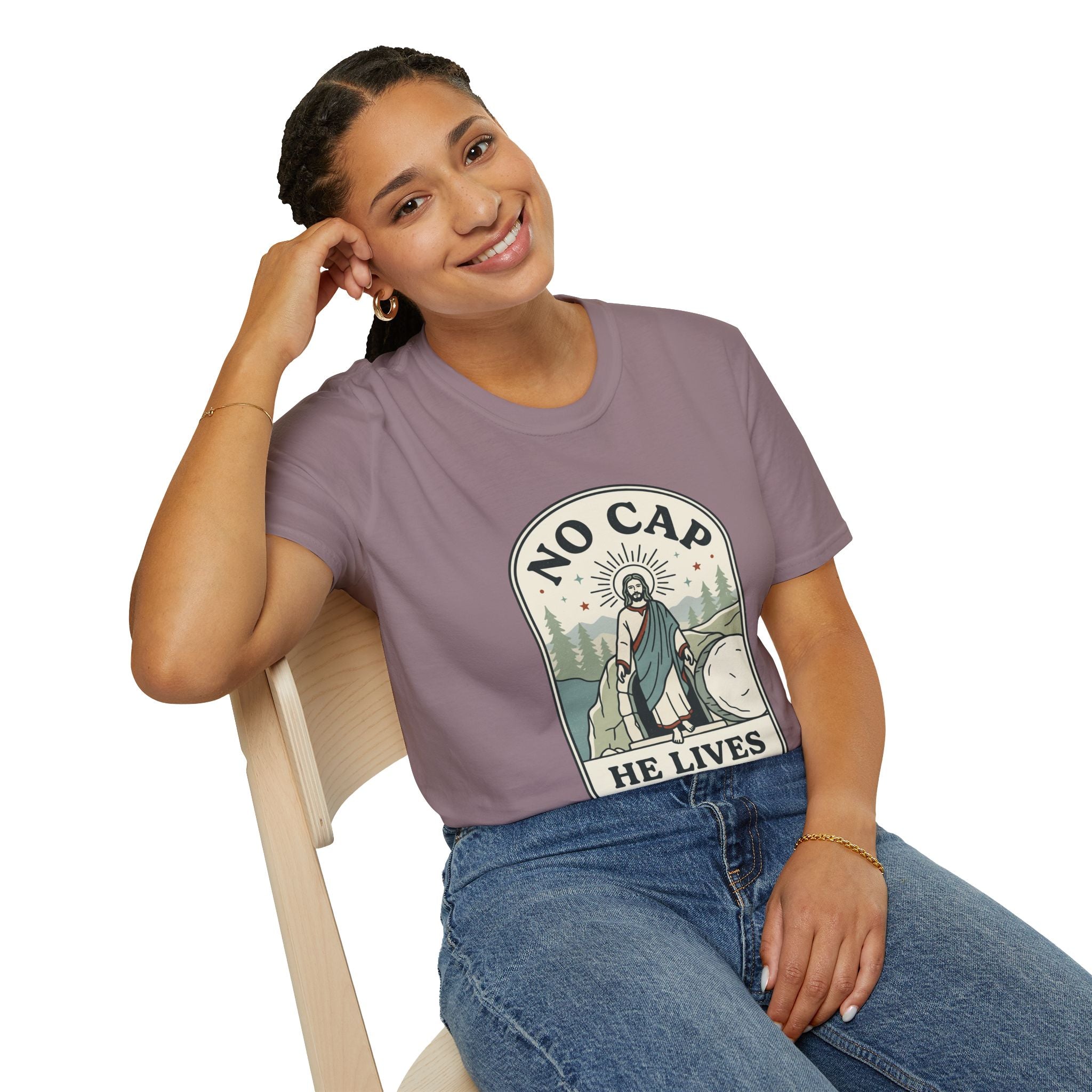 Adults 'No Cap He Lives (Luke 24:6)' T-Shirt
