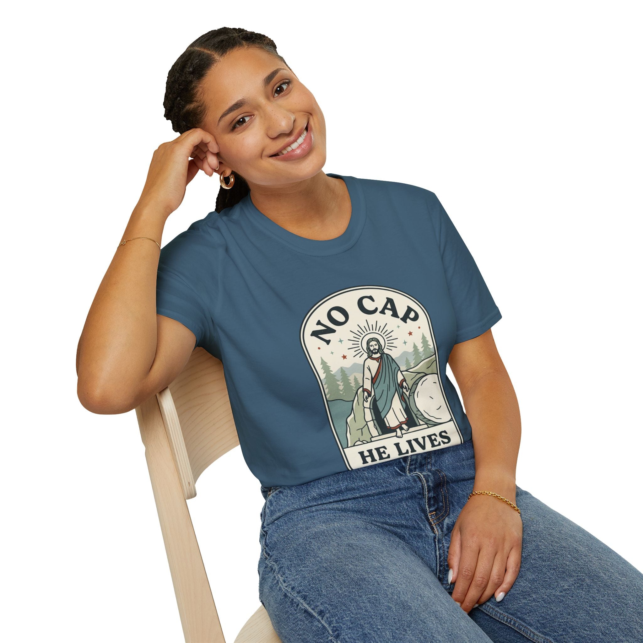 Adults 'No Cap He Lives (Luke 24:6)' T-Shirt