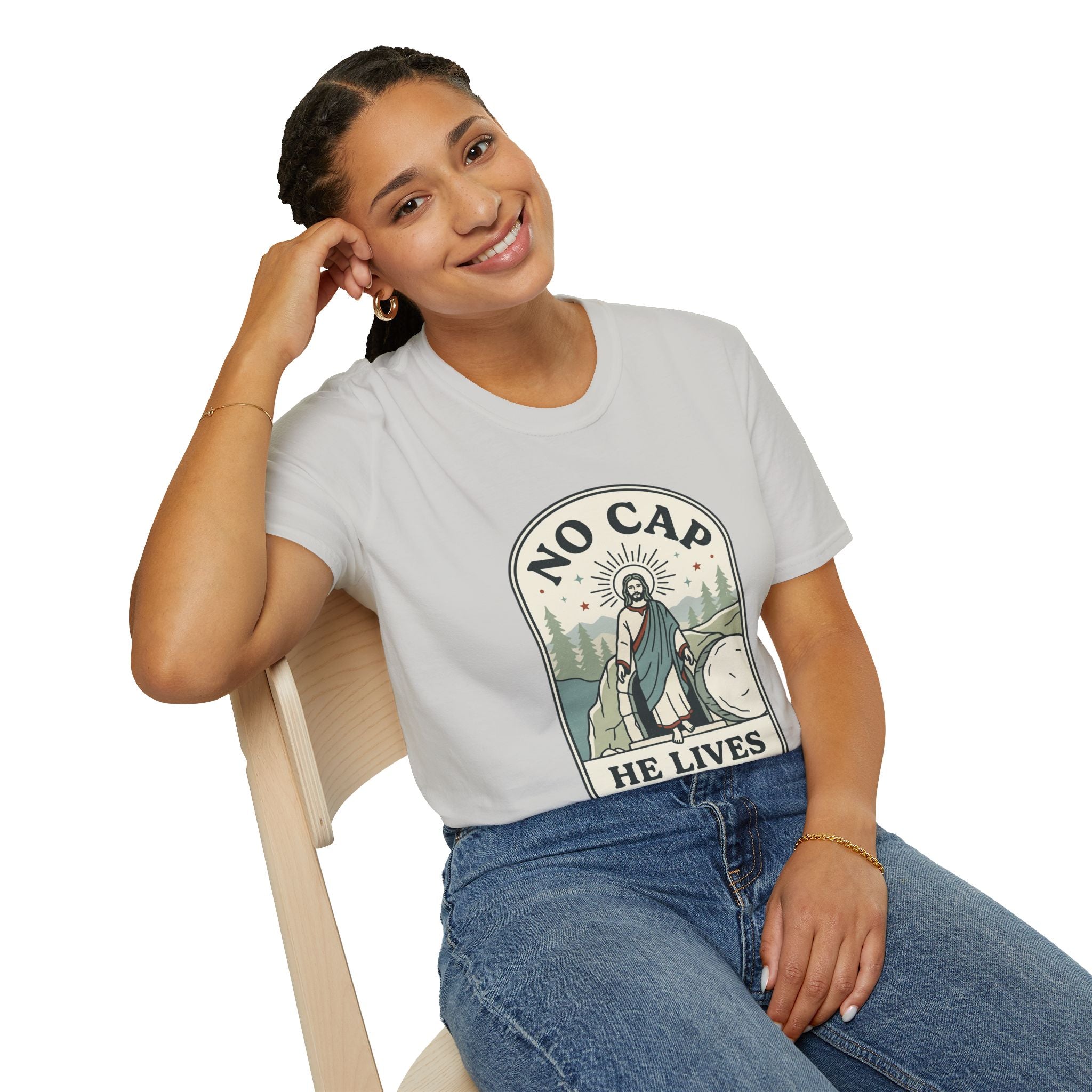 Adults 'No Cap He Lives (Luke 24:6)' T-Shirt