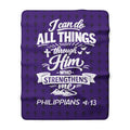 'Philippians 4:13' Sherpa Blanket