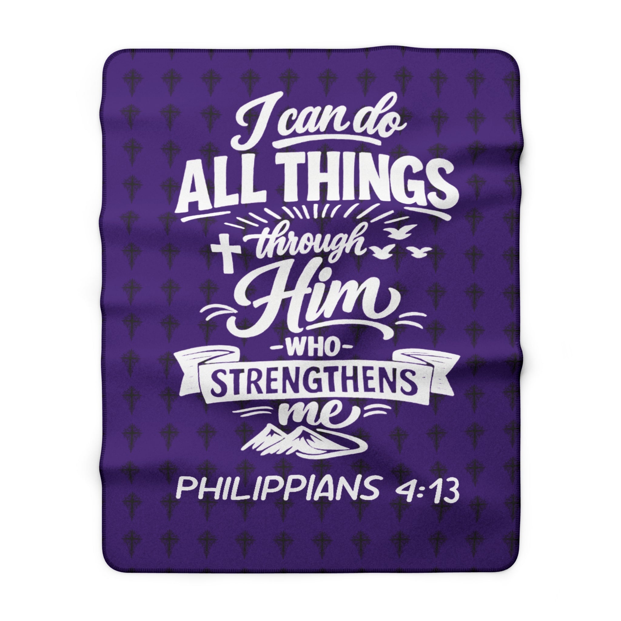 'Philippians 4:13' Sherpa Blanket