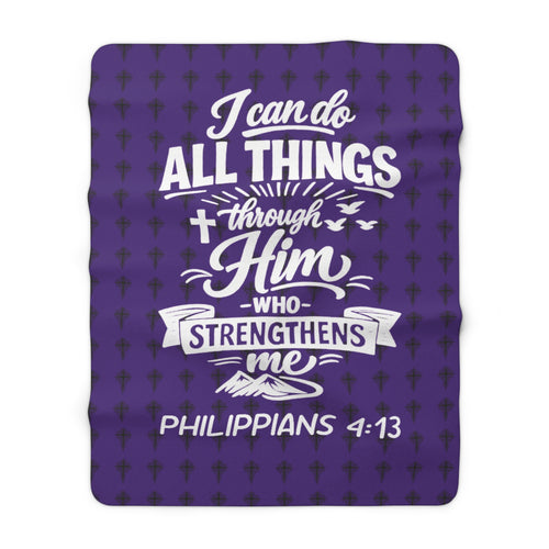 'Philippians 4:13' Sherpa Blanket