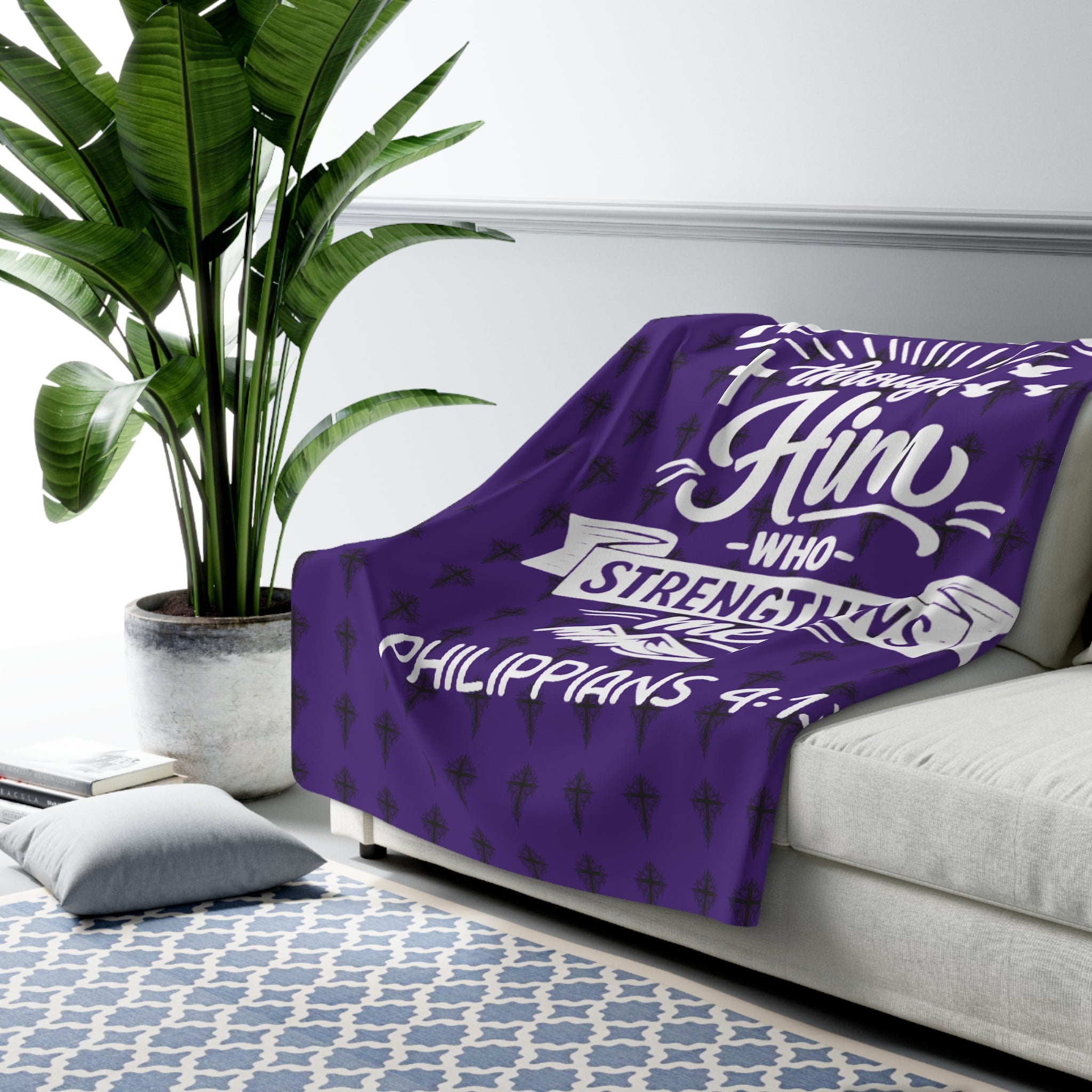 'Philippians 4:13' Sherpa Blanket